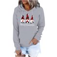 thumbnail image 1 of Penkiiy Chandails à Capuchon pour Femmes Mode Décontractée Blouse à Manches Imprimées Pull à Capuche Gris Y2K Vêtements, 1 of 6