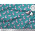 thumbnail image 3 of Soimoi Green Rayon Fabric Flamingo Bird Decor Fabric Printed Yard 56 Inch Wide, 3 of 3
