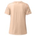 thumbnail image 5 of EQWLJWE Femmes Hauts à Col en V Femmes Dames Uni Manches Courtes Col Rond Chandail à Enfiler Hauts en Dentelle Chemises Blouse Hauts d'Été pour Femmes 2023, 5 of 5