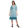 thumbnail image 1 of Moomaya Robe en Coton Imprimée pour Femme Longueur Midi Manches Courtes Tenue d'Été Vêtements, 1 of 4