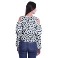 thumbnail image 4 of Moomaya Printed Casual Long Sleeve Tops Women Cold Shoulder Ruffle Sleeves Top, 4 of 4