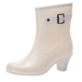 thumbnail image 1 of Punk Style Mid Snow Boots Womens Non-Slip Rain Boots High Heel Water Shoes, 1 of 9