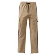 thumbnail image 3 of Faithtur Men Baggy Pants Drawstring Waistband Contrast Color Cargo Pants Multiple Pockets Jogger Pants, 3 of 4
