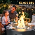 30'' Round Propane Fire Pit Table, 50,000 BTU Dark Gray Iron Outdoor ...