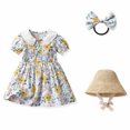 thumbnail image 2 of Birdeem Robe à Bretelles d'Été à Imprimé Floral pour Tout-Petite Fille avec Chapeau et Épingle à Cheveux, 2 of 9