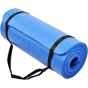 BalanceFrom GoCloud 71x24 Inches Extra Thick Yoga Mat 1-Inch High-Density Foam, Blue
