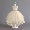 thumbnail image 3 of Zshosam Commode Fille Robe Fille à Paillettes Formelle Concours Scintillante Fête à Volants Bal Robe Maxi Taille 14T 15T,(Kaki 14-15 Ans), 3 of 3