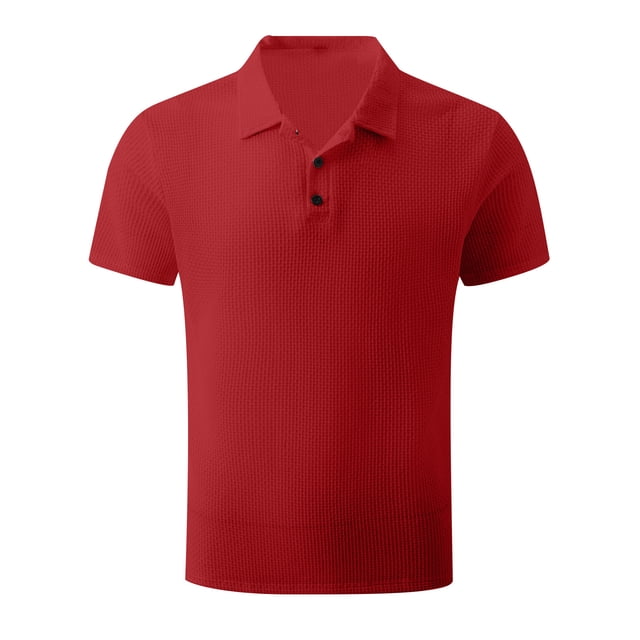 Pisexur Mens Ribbed Dress Shirts 2024 Short Sleeve Relaxed Fit Golf Shirt Tops Summer Solid Color Collar Button Down Blouses Casual Work Out Shirts for Mens Trendy
