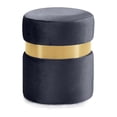 thumbnail image 1 of Meridian Furniture Hailey Contemporary Velvet Ottoman/Stool in Gray, 1 of 8