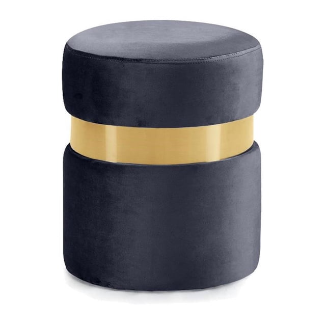 Meridian Furniture Hailey Contemporary Velvet Ottoman/Stool in Gray