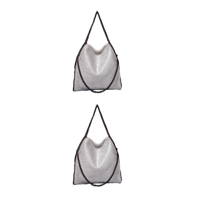 kurtrusly 1/2/3 Wide Application Convenient And Practical Chain Handbag For Women - Foldable Shoulder Bag Fashion PU Chain Shoulder Bag gray 2PCS