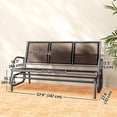 thumbnail image 3 of Outsunny Chaise Berçante d'Extérieur à 3 Places, Chaise Berçante de Patio, Noire, 3 of 10