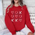 thumbnail image 2 of Penkiiy Chandail en Molleton Imprimé Col Rond pour Femmes Saint-Valentin Manches Longues Chandail en Molleton à Capuche S Rouge, 2 of 7