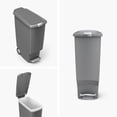 thumbnail image 4 of Simplehuman 40 Liter / 10.6 Gallon Slim Trash Can, Kitchen Step Trash Can With Secure Slide Lock, Gray Plastic, 4 of 4