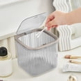 thumbnail image 2 of SLYNSHome Mini Desktop Trash Can Press Lid Organizer for Tidy Desk Storage - Gray - L, 2 of 7