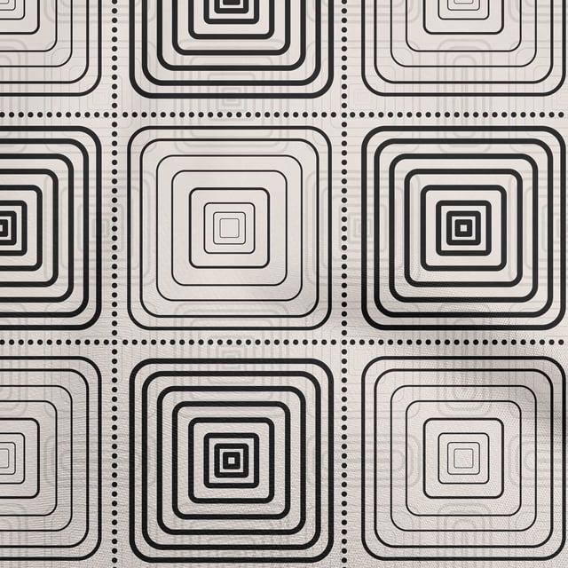 oneOone Polyester Spandex Black Fabric Geometric Sewing Craft Projects Fabric Prints By Yard 56 Inch Wide