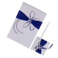 thumbnail image 1 of yuksok 3pcs Set Satin Crystal Guest Book Pen and Pen Stand Wedding Reception Blue, 1 of 9