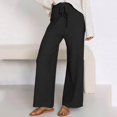thumbnail image 4 of Women‘s Ribbed Knit Wide Leg Pants Casual Flowing Sweater Pants With Elastic Waist, 4 of 5