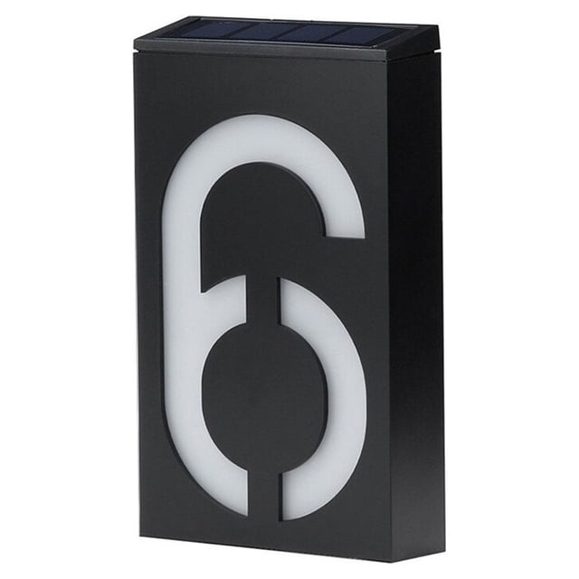 Maoww Number Light Doorplate Guide-board Wall Lamp Plaque Lantern Outdoors Address House Powered Waterproof Sign Courtyard Six