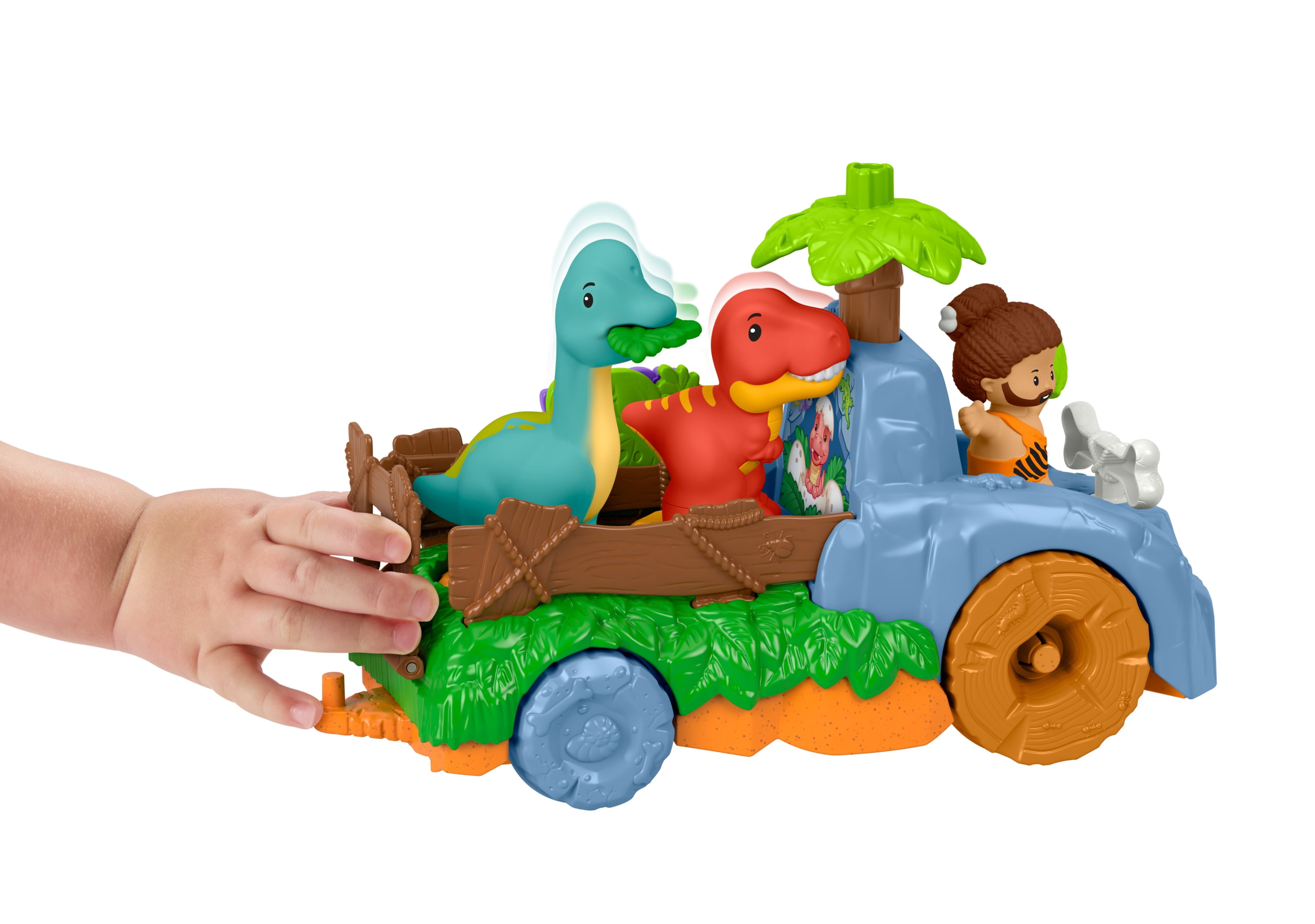 Camion Dino gigoteur Little People de Fisher-Price, coffret de dinosaures de 6 éléments pour les tout-petits