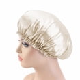 thumbnail image 2 of Imitation Silk Lace Round Cap Sleeping Cap Chemotherapy Cap Beauty And Hairdressing Cap Extra Large Reversible Adjustable Satin Cap Sleeping Curly Natural Hair, 2 of 6