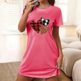 thumbnail image 4 of RXMEKW Chemise de Nuit Ample à Manches Courtes pour Femmes avec Imprimé sur la Poitrine en Polyester Spandex, 4 of 5