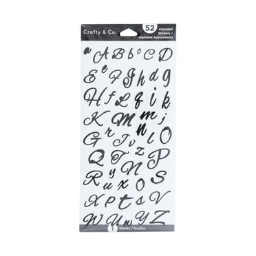 CRAFTY & CO. Alphabet Stickers Rainbow Glitter, 518 pcs, Black