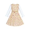 thumbnail image 2 of Robe Fille Jaune Florale Manches Longues Coton Décontractée 6 Ans, 2 of 6