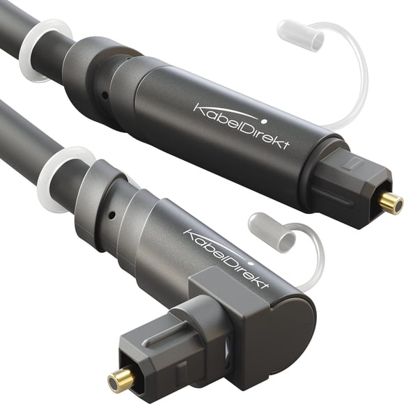 Câble TOSLINK, 90 Angles avec 0 % de Perte de Signal - 50 Pieds - Câble Fibre Optique pour Barres de Son (TOSLINK vers TOSLINK, Câble Audio Optique, S/PDIF Numérique, Stéréos/amplificateurs/ampères, Xbox One/PS4) - CableDirect