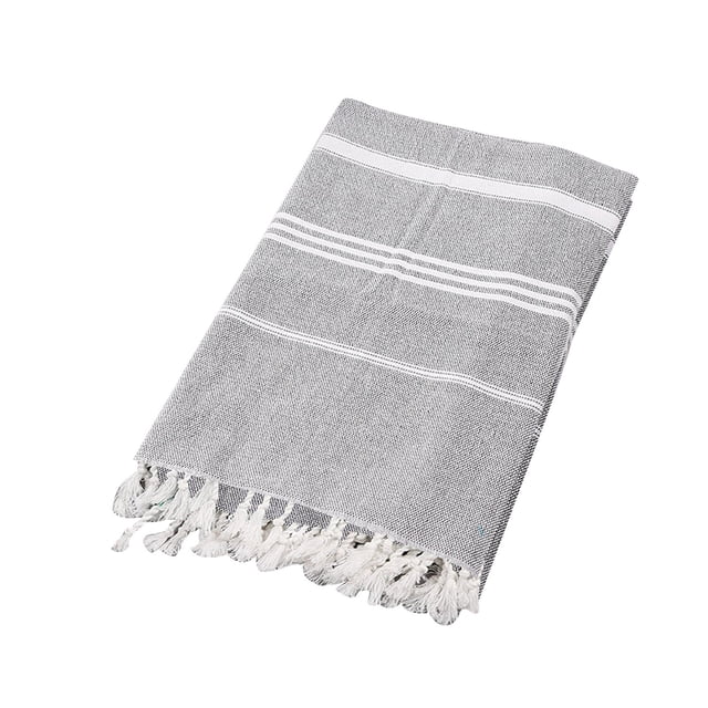 Serviette de Plage Turque Antiadhésive Motif Rayé Sable pour Adultes Châle de Sauna Extérieur