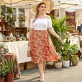thumbnail image 3 of Unique Bargains Women's Plus Summer A Line Ruffled Hem Wrap Midi Skirt, 3 of 9