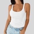 thumbnail image 2 of Women Spaghetti Strap Scoop Neck Ribbed Tank Tops Slim Fitted Cotton Camisole Basic Sleeveless Layering Shirts, 2 of 5