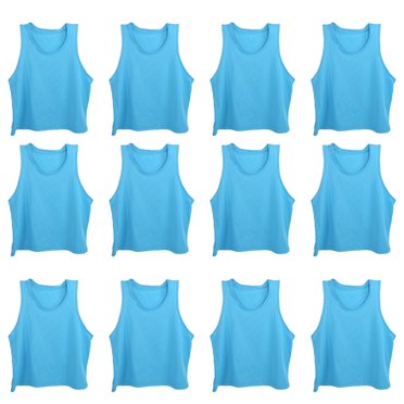Scrimmage Team Pinnies 12PCS Soccer Training Vest, Lightweight Blue Breathable And Comfortable Free Size Kid Sports Vest, For Outdoor Sports Soccer Basketball