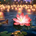 thumbnail image 1 of Lisbinx Water Sensing Lotuse Pool Lamp Floating Lotuse Pool Lamp Water Sensing Floating Pool Lamp LED Floating Solar Pool Lamp Diwali Festival Blessing River Lantern, 1 of 6