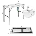 thumbnail image 2 of Costway Folding Fish Table Hunting Cleaning Cutting Camping Sink Faucet w/ Sprayer, 2 of 10