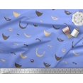 thumbnail image 2 of Soimoi Blue Cotton Duck Fabric Mustache Face Print Sewing Fabric BTY 58 Inch Wide, 2 of 3