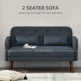 thumbnail image 4 of HOMCOM 53' Canapé Tufted Loveseat pour Chambre à coucher, Bleu, 4 of 10