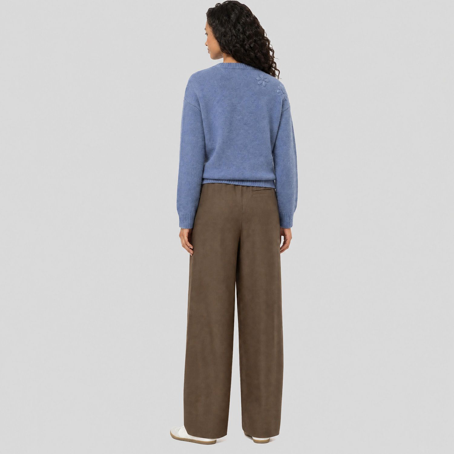 Devoted Pantalon à jambes larges, plissé, nouer sur le devant, tailles TP TG