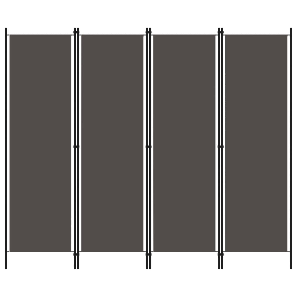 vidaXL 4-Panel Room Divider Anthracite 200x180 cm