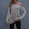 thumbnail image 4 of Femmes Mode Cou Manches Longues T-shirt en Vrac Sweat-Shirts S-XL, 4 of 6