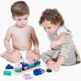 thumbnail image 1 of Mikilon Wooden Educational Toys, Shape Color Sorting Preschool Stacking Blocks Puzzles Toys for Age 1 2 3, 1 of 9