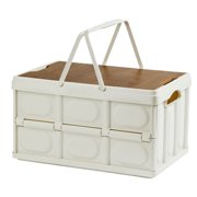 Hearth & Gear Dog Toy With Handles Outdoor Portable Dog Supplies Storage With Wooden Lid Pet Storage For Dog Toys Snacks And Camping For Car Trunk R Closet Organizer Throw Blanket Organizer See