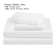 thumbnail image 3 of Beautiful Solid 4-Piece Percale White Sheet Set, Double by Drew Barrymore, 3 of 5