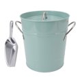 thumbnail image 3 of Round Ice Bucket, Ice Bucket Handle Design Galvanized Sheet Blue Multipurpose Safe  For Party For Wine, 3 of 8
