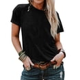 thumbnail image 2 of FAIWAD Womens Short Sleeve Tops Summer Round Neck Short Sleeve Plus Size T Shirts Causal Beach Vacation Basic Tees, 2 of 6