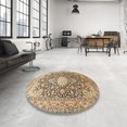 thumbnail image 3 of Ahgly Company Tapis de Médaillon en Or Brun Traditionnel, Carré de 5', 3 of 6