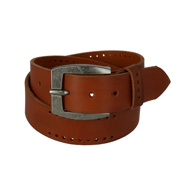 CTM® Ceinture de Bride en Cuir Usé avec Perforations (Hommes)