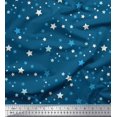 thumbnail image 1 of Soimoi Blue Rayon Crepe Fabric Stars Star Print Sewing Fabric Yard 46 Inch Wide, 1 of 3