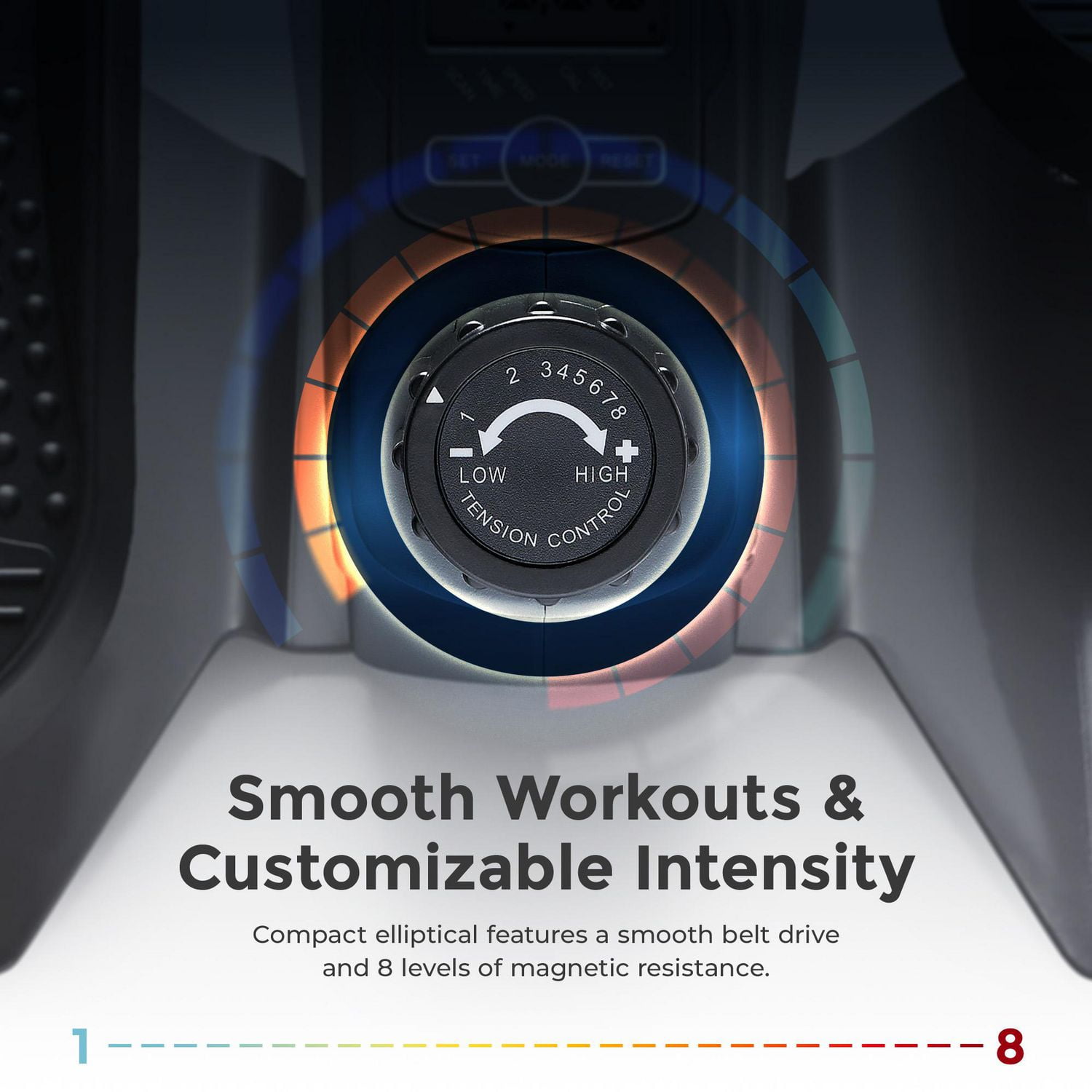 Sunny Health & Fitness Elliptique Magnétique Portable Intelligente Sous le Bureau - SF-E323017