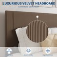 thumbnail image 3 of Modern Corduroy Upholstered Platform Bed Frame with Headboard – Sturdy Wooden Slats & Metal Support, Noise-Free, Easy Assembly – No Box Spring Required – Brown, TWIN Size, 3 of 7